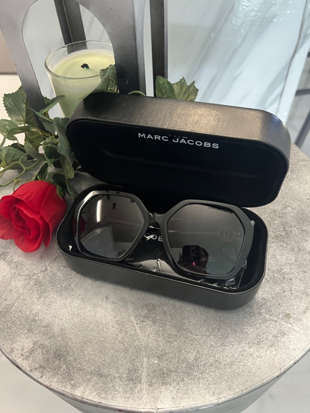 Marc Jacobs Black Oversized Geometric Sunglasses! NWC